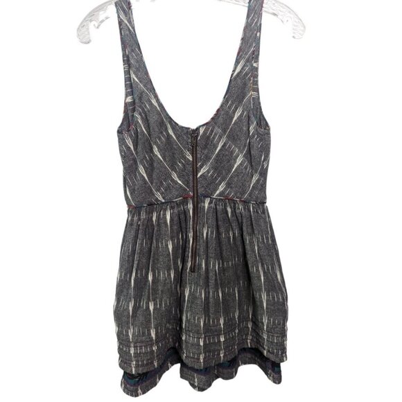 FREE PEOPLE NEW ROMANTICS Weather Vane IKat Embroidered Boho Cotton Dress Sz 2 - Picture 12 of 15
